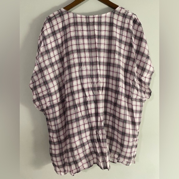 Torrid - Purple Plaid Tie Front Blouse - Picture 8 of 9